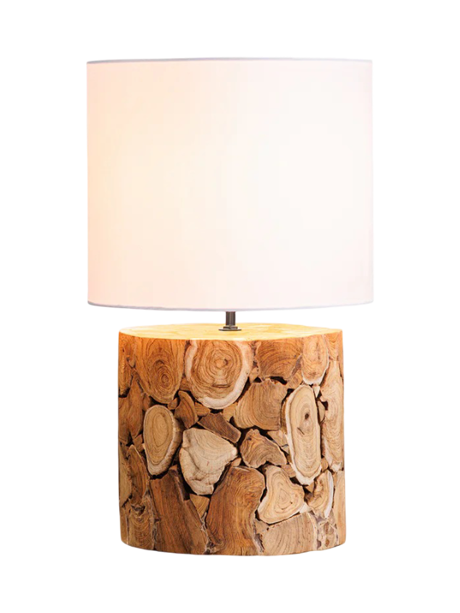 
Lampada da tavolo «Pure Nature» realizzata a mano in legno di acacia riciclato