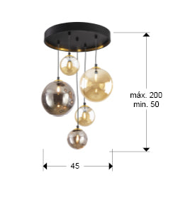 
LED Design Pendellampe „Dark“ 5-flammig