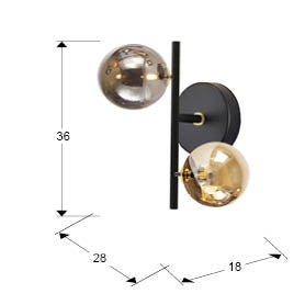 
Lampada da parete di design a LED «Dark», a 2 luci