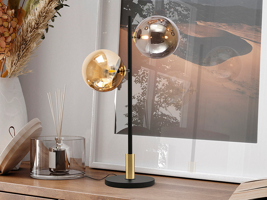 
LED Design Tischlampe „Dark“ 2-flammig