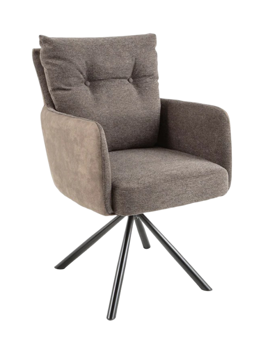 
Sedia con braccioli girevole a 360° «Big Nevis» - Tessuto piatto/Microfibra Taupe