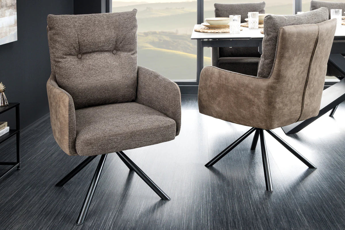 
Sedia con braccioli girevole a 360° «Big Nevis» - Tessuto piatto/Microfibra Taupe