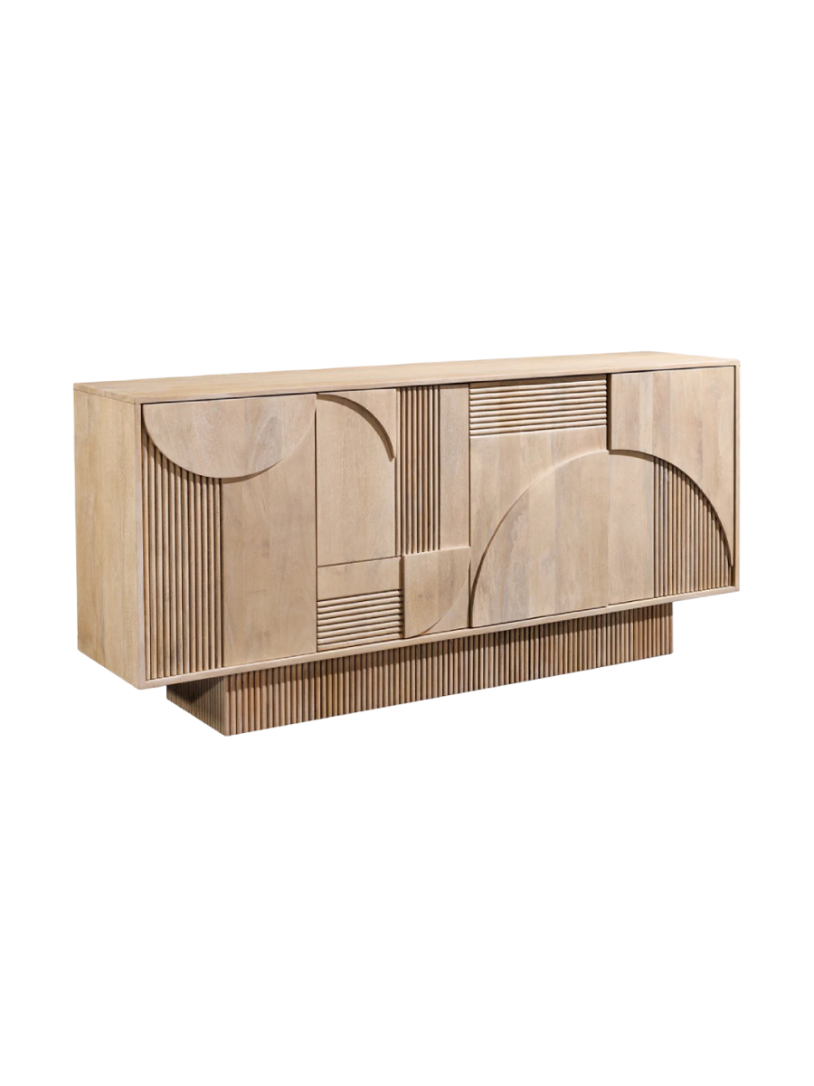 
Massives Design Sideboard „Art Deco“ - Natural Whitewash