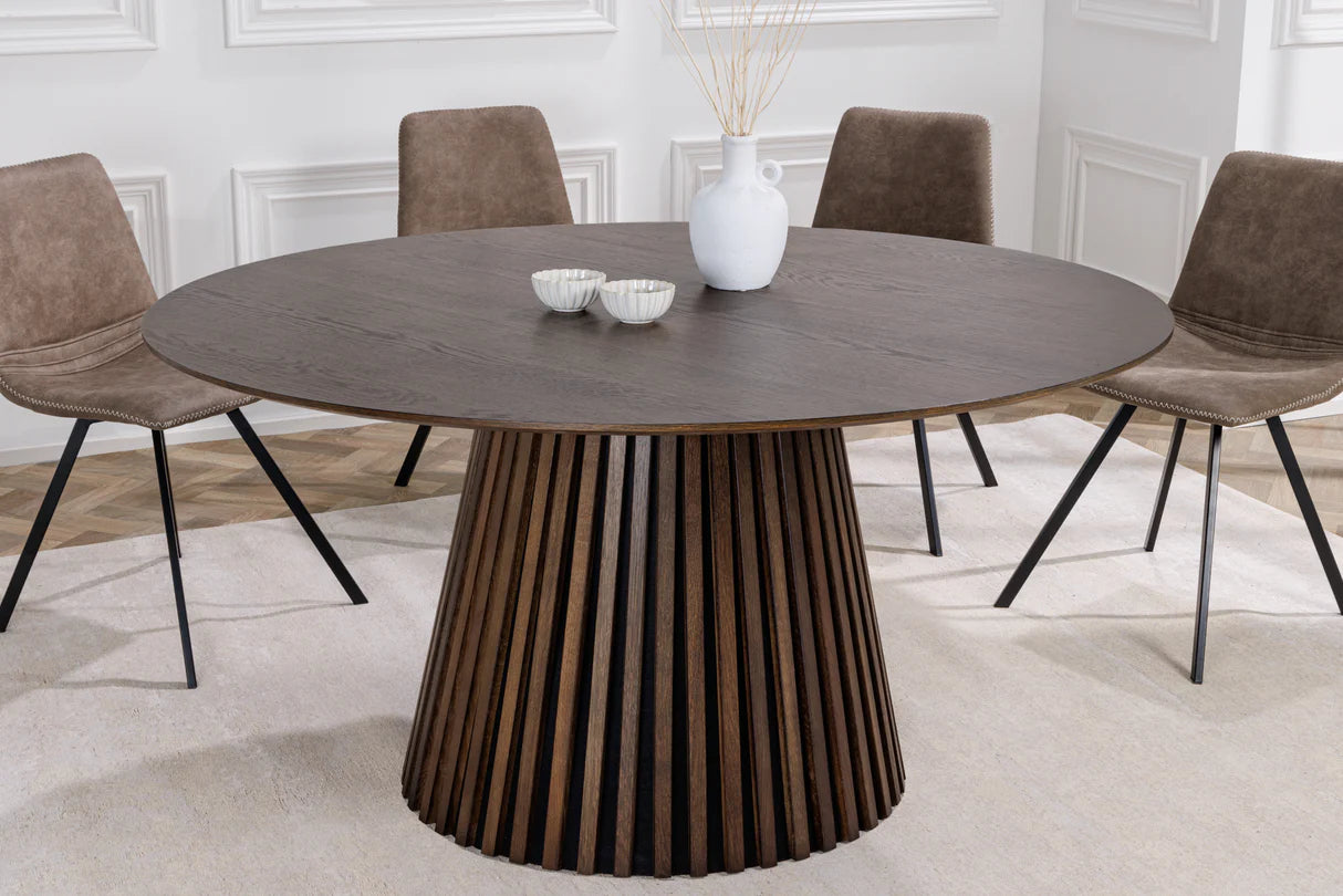
Table à manger ronde design « Walhalla », différentes tailles - Chêne Brun Foncé / Ø 140 cm