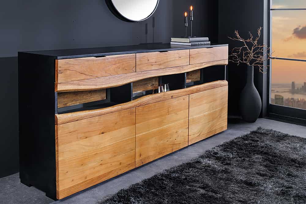 
Design Sideboard „Grand Acacia“ mit LED-Beleuchtung