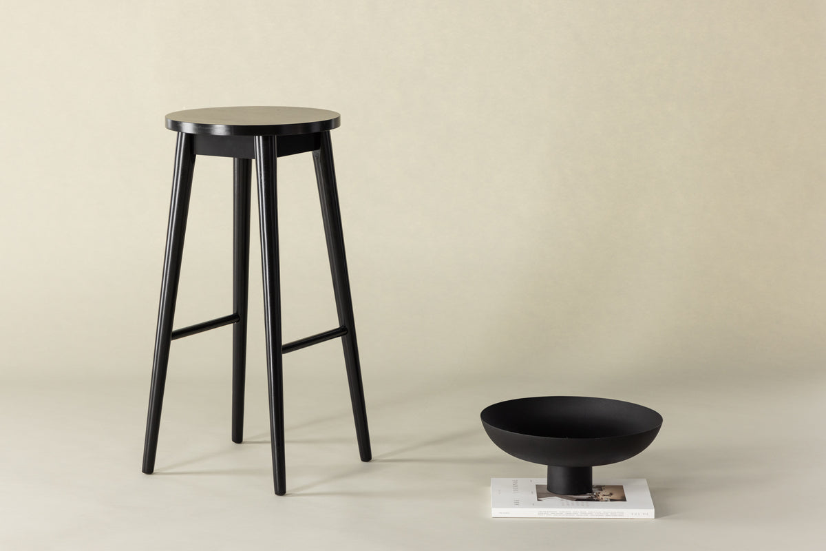 
Tabouret de bar en bois massif « Mollösand » - Noir