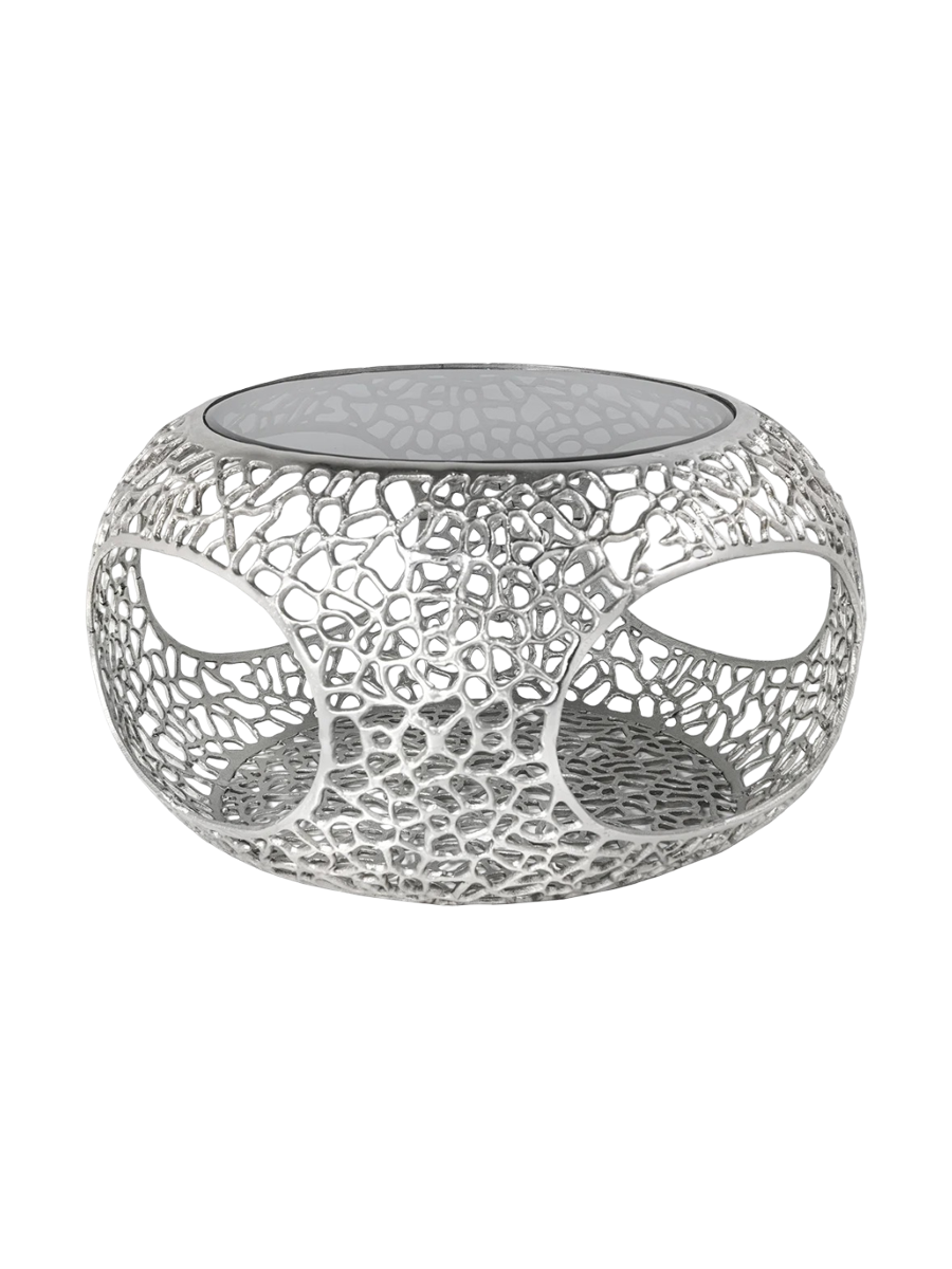 
Tavolino da salotto di design „Spin“ Ø 75 cm - Argento