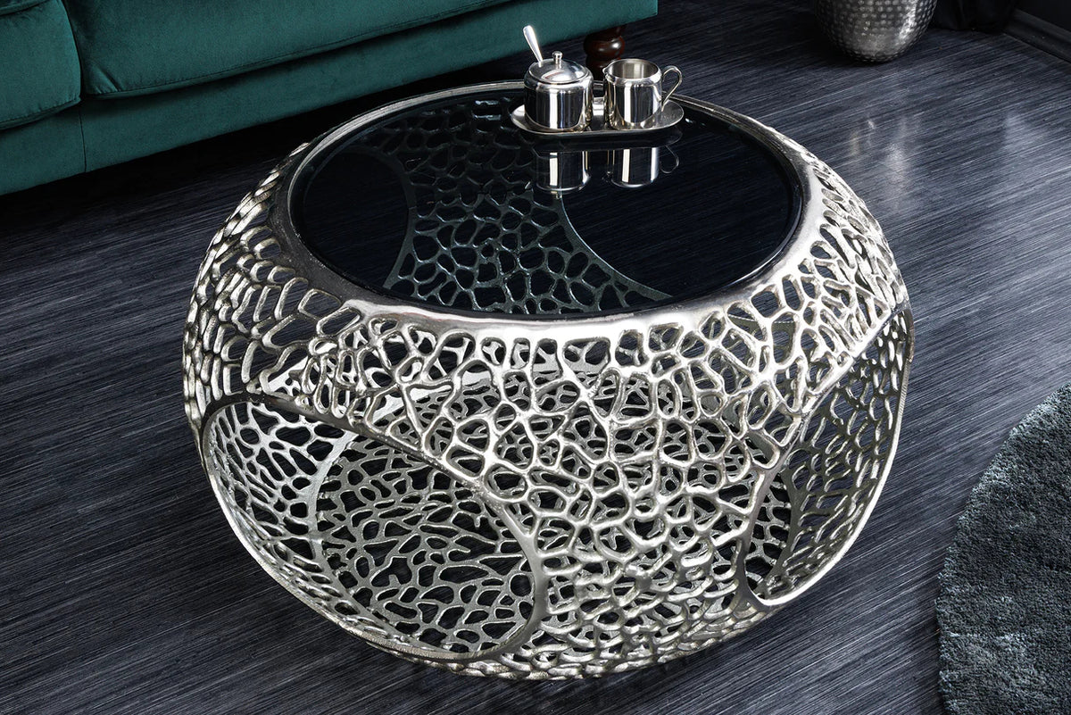 
Tavolino da salotto di design „Spin“ Ø 75 cm - Argento