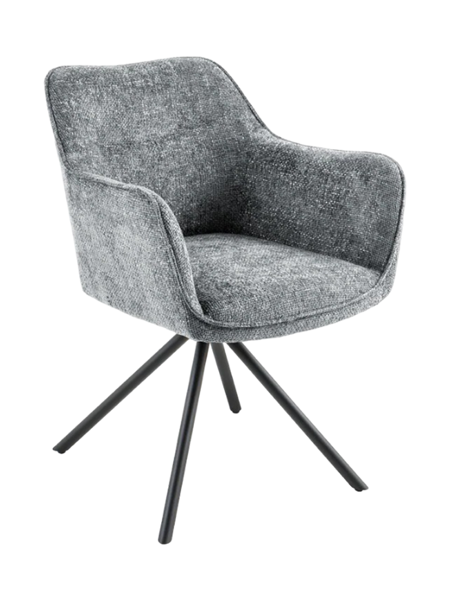 
Swivel Armchair "Valencia" - Textured Fabric Grey