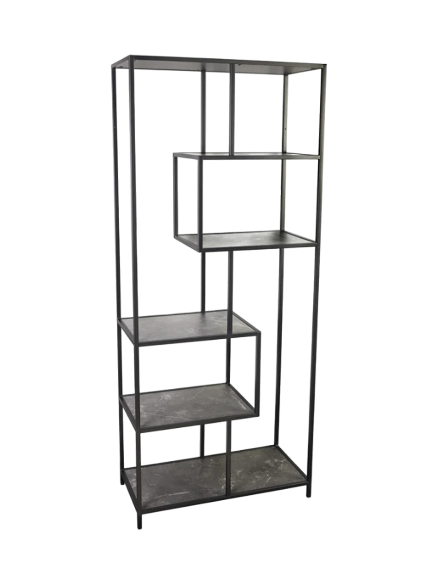 
Design Regal „Slim Line“ - Marmoroptik dunkel