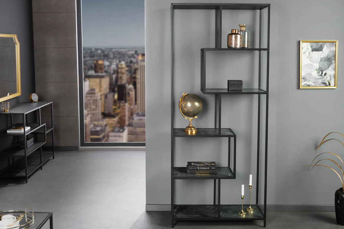 
Design Regal „Slim Line“ - Marmoroptik dunkel