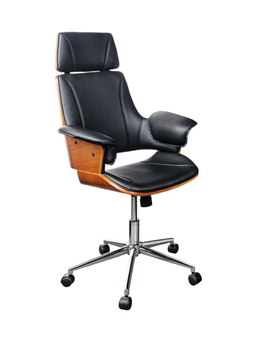 
Chaise de bureau design « Goals » - Similicuir noir