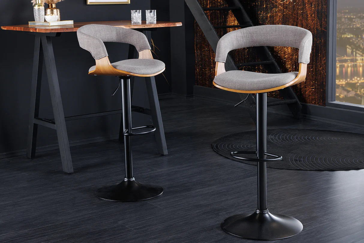 
Tabouret de bar réglable en hauteur « Manhattan » - Frêne / Gris