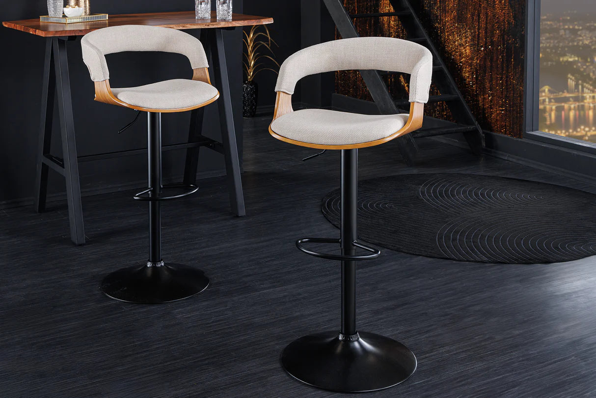 
Tabouret de bar réglable en hauteur « Manhattan » - Frêne / Beige