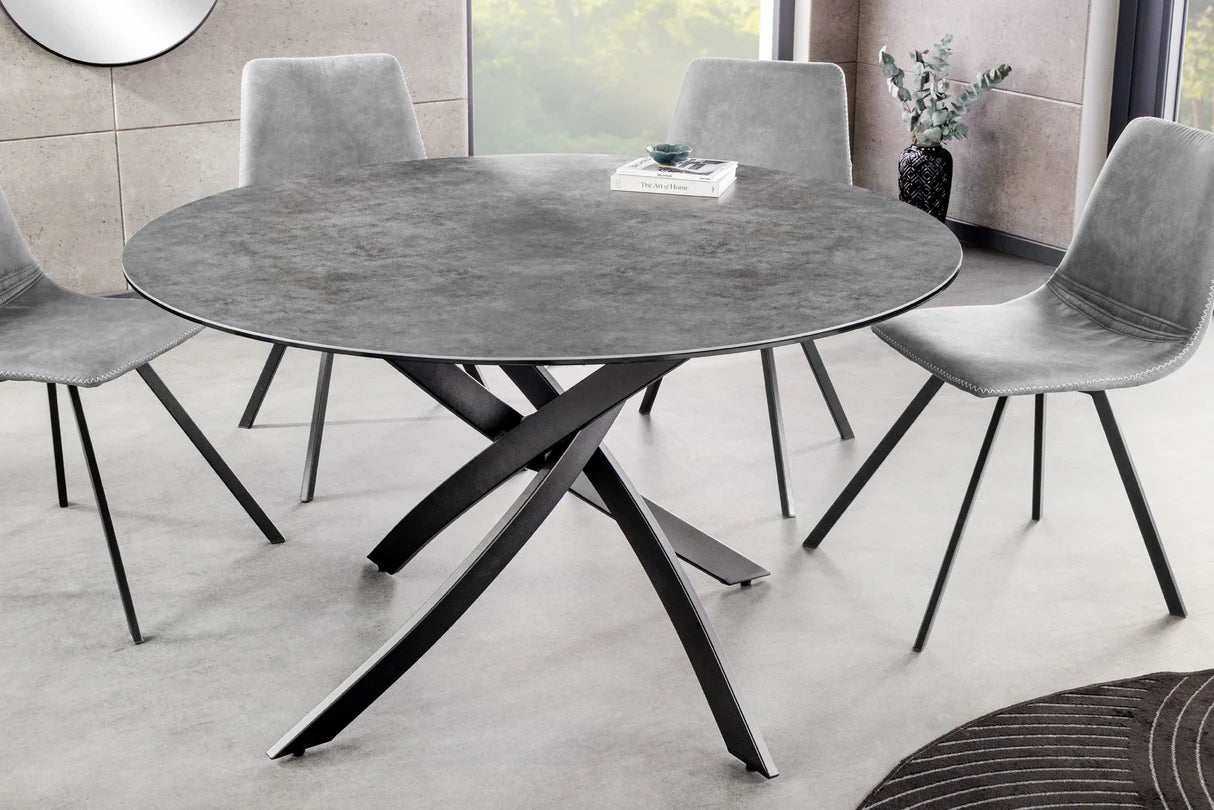 
Round Ceramic Dining Table "Alpino" Ø 120 cm - Anthracite