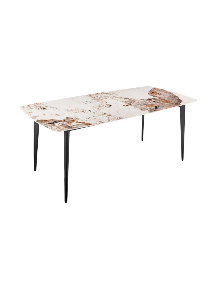 
Tavolo da pranzo di design in ceramica „Milano“, diverse dimensioni - Aspetto della pietra naturale / 180 x 90 cm