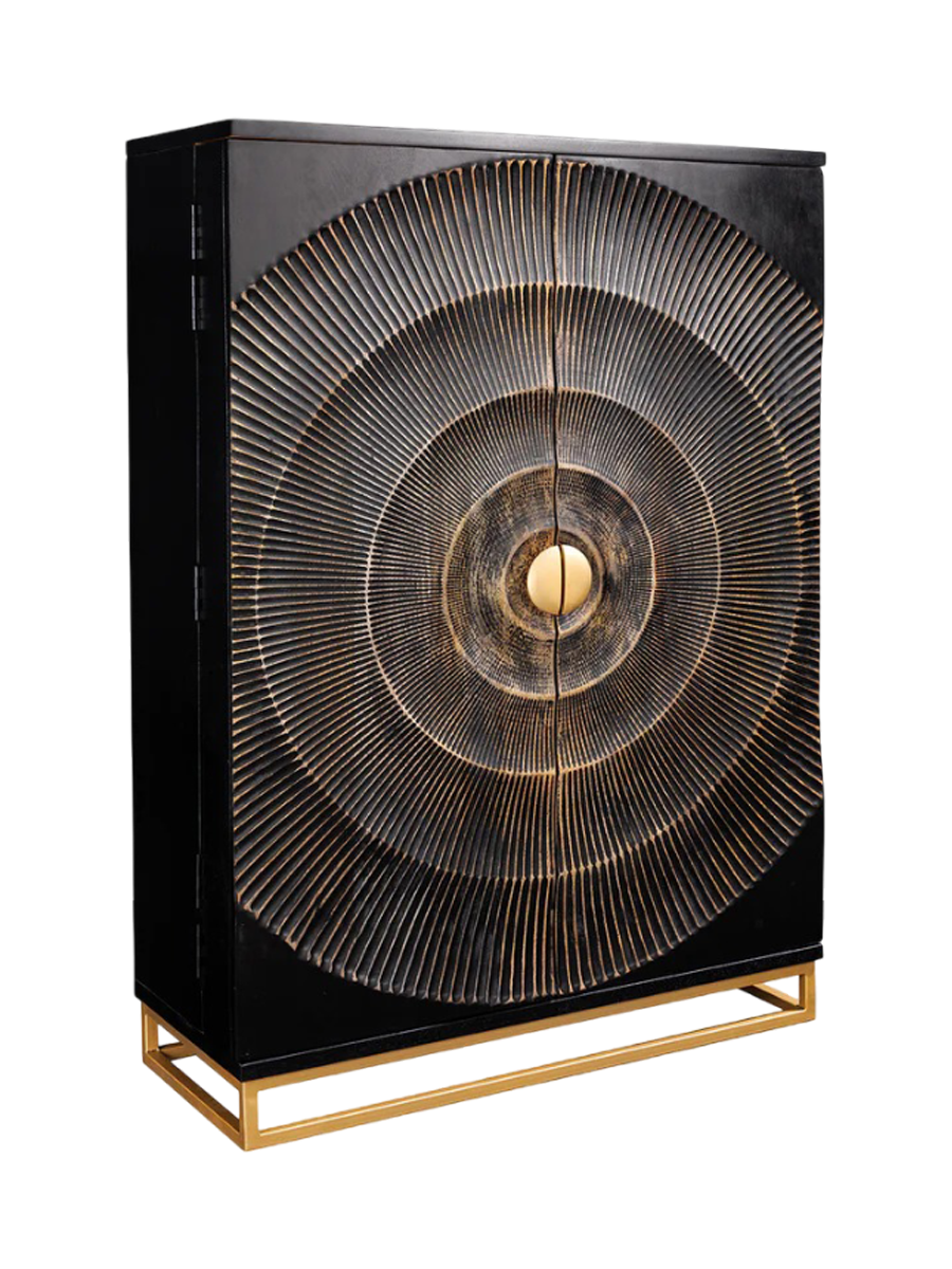 
Massivholz Design Barschrank „Brilliant Sunset“ - Schwarz
