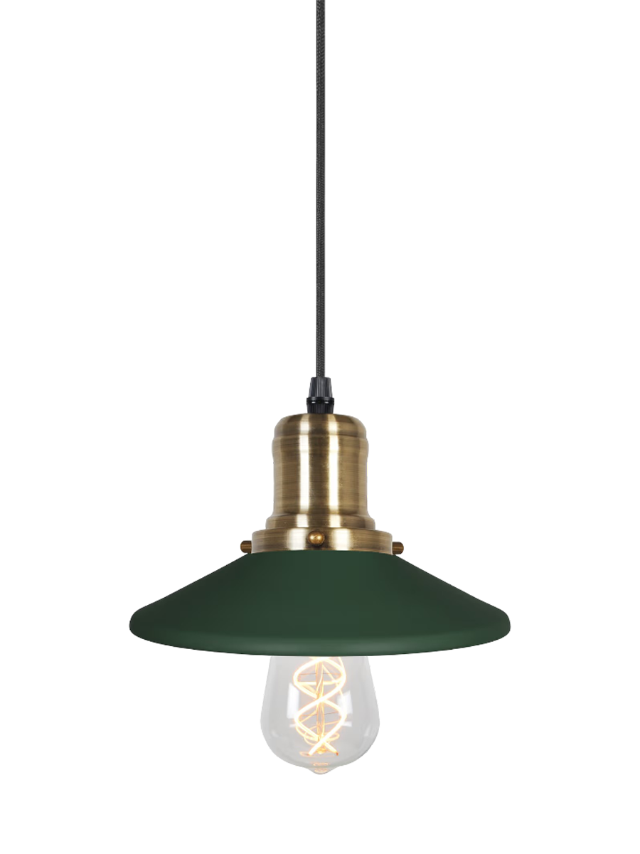 
Design Pendelleuchte „Disc Mini“ - Dunkelgrün/Gold