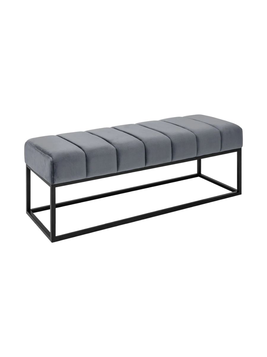 
Banc « Petit Beaute » - Velours Gris Argenté