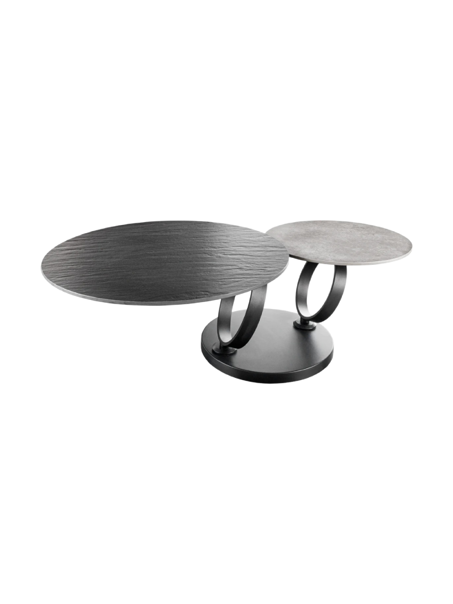 
Swiveling Ceramic Design Coffee Table "Dancing" - Black/Grey