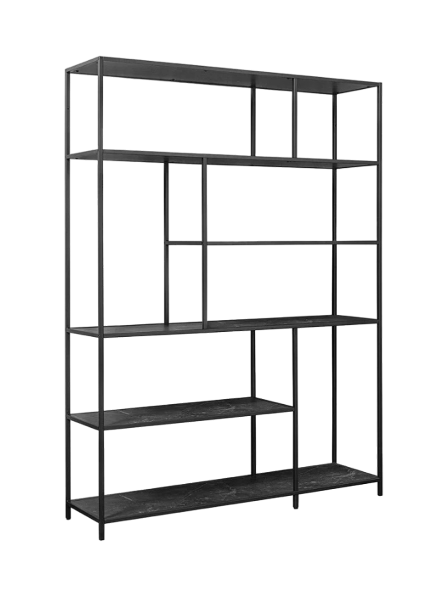 
Grosses Design Regal „Slim Line“ - Marmoroptik dunkel