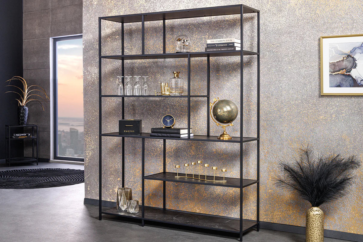 
Grosses Design Regal „Slim Line“ - Marmoroptik dunkel