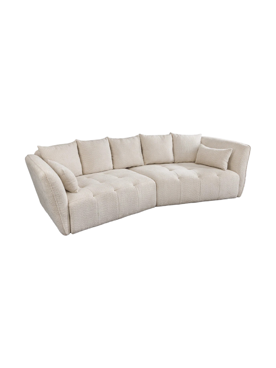 
Canapé 3/4 places design Big Sofa "Royal" - Bouclé Champagne