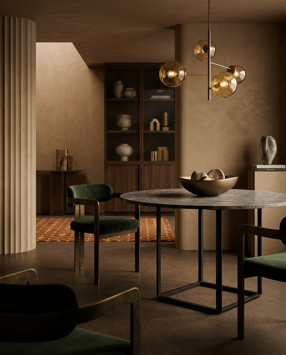 
Designer Marble Dining Table "Florence", various sizes - Gris du Marais Marble / Ø 120 cm