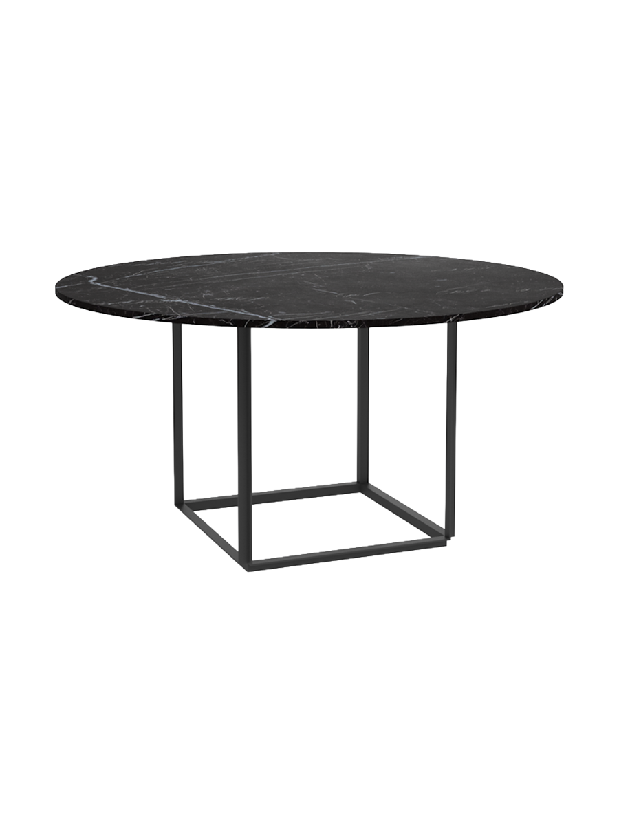 
Designer Marble Dining Table "Florence", various sizes - Black Marquina Marble / Ø 145 cm