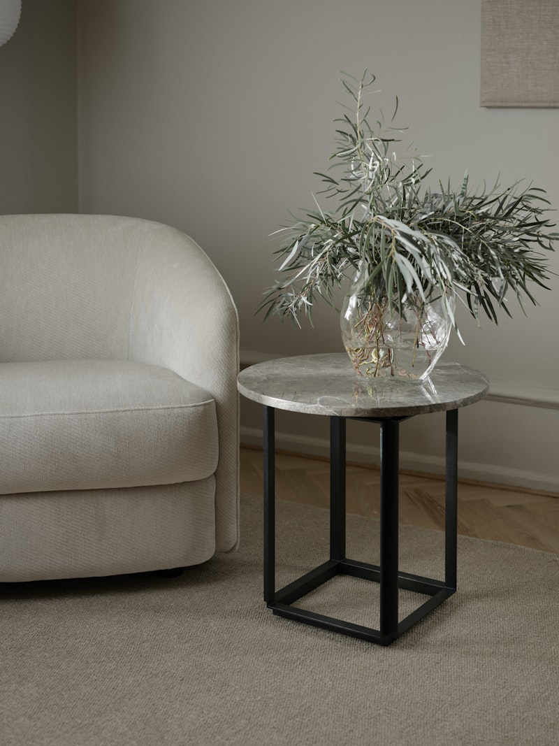
Designer Marble Side Table "Florence" - Gris du Marais Marble