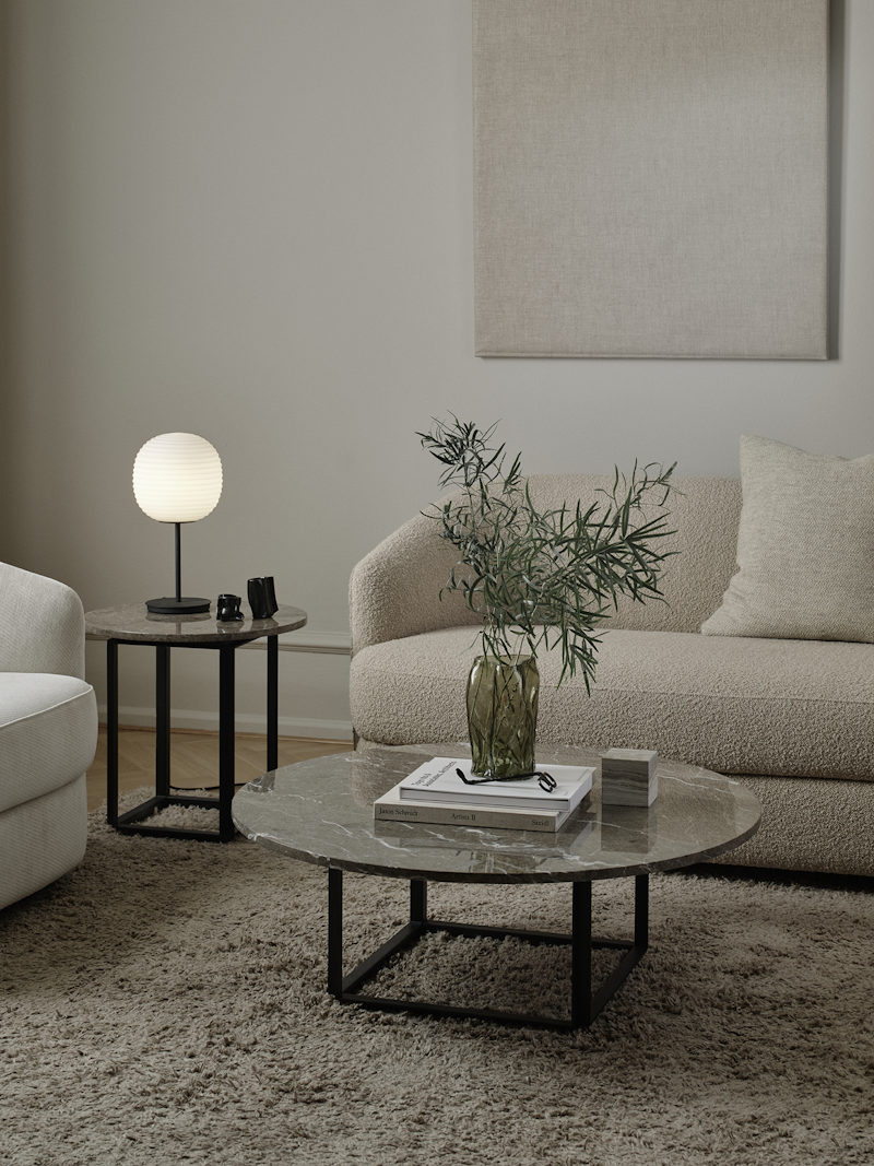 
Tavolino da caffè di design in marmo “Florence” - Ø 90 cm - Grigio del Marais Marmor
