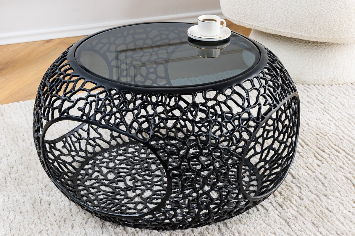 
Tavolino da salotto di design „Spin“ Ø 75 cm - Nero