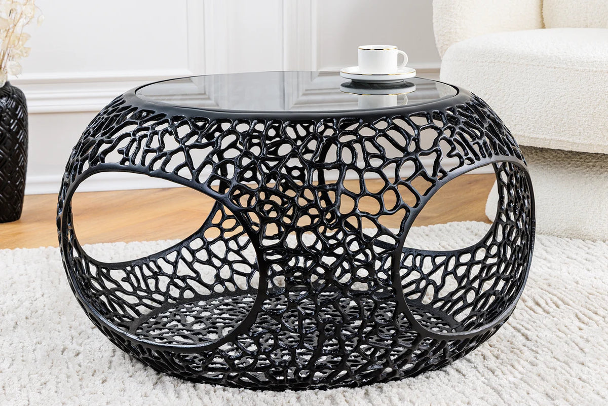 
Tavolino da salotto di design „Spin“ Ø 75 cm - Nero