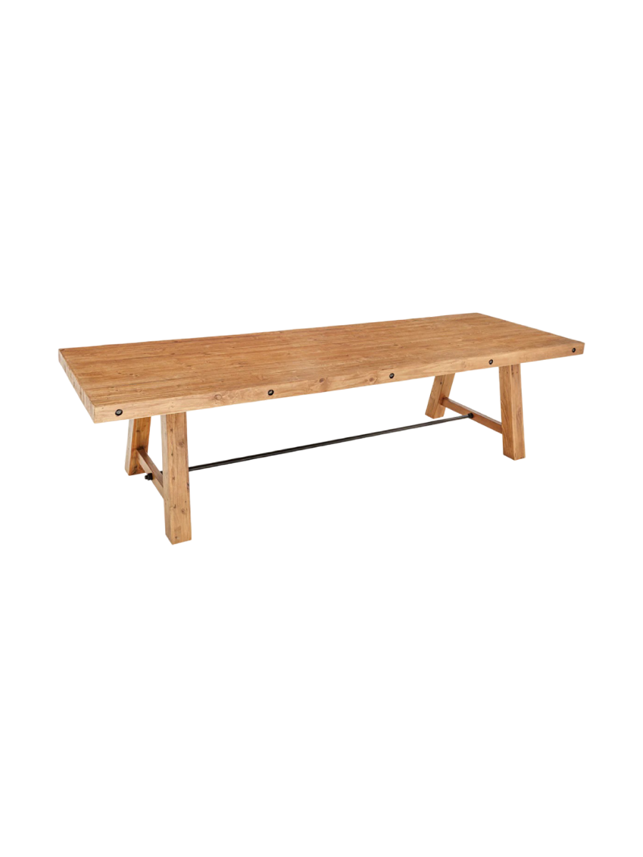 
Recycled Solid Wood Dining Table "Finca", various sizes - 3000 x 100 cm