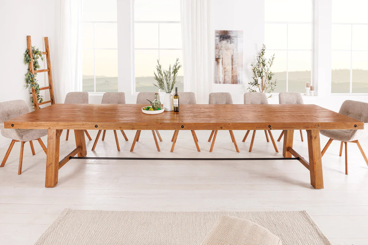 
Recycled Solid Wood Dining Table "Finca", various sizes - 3000 x 100 cm