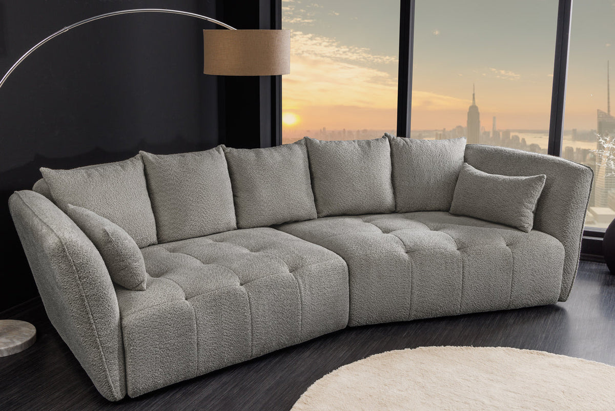 
Canapé 3/4 places design Big Sofa "Royal" - Bouclé gris