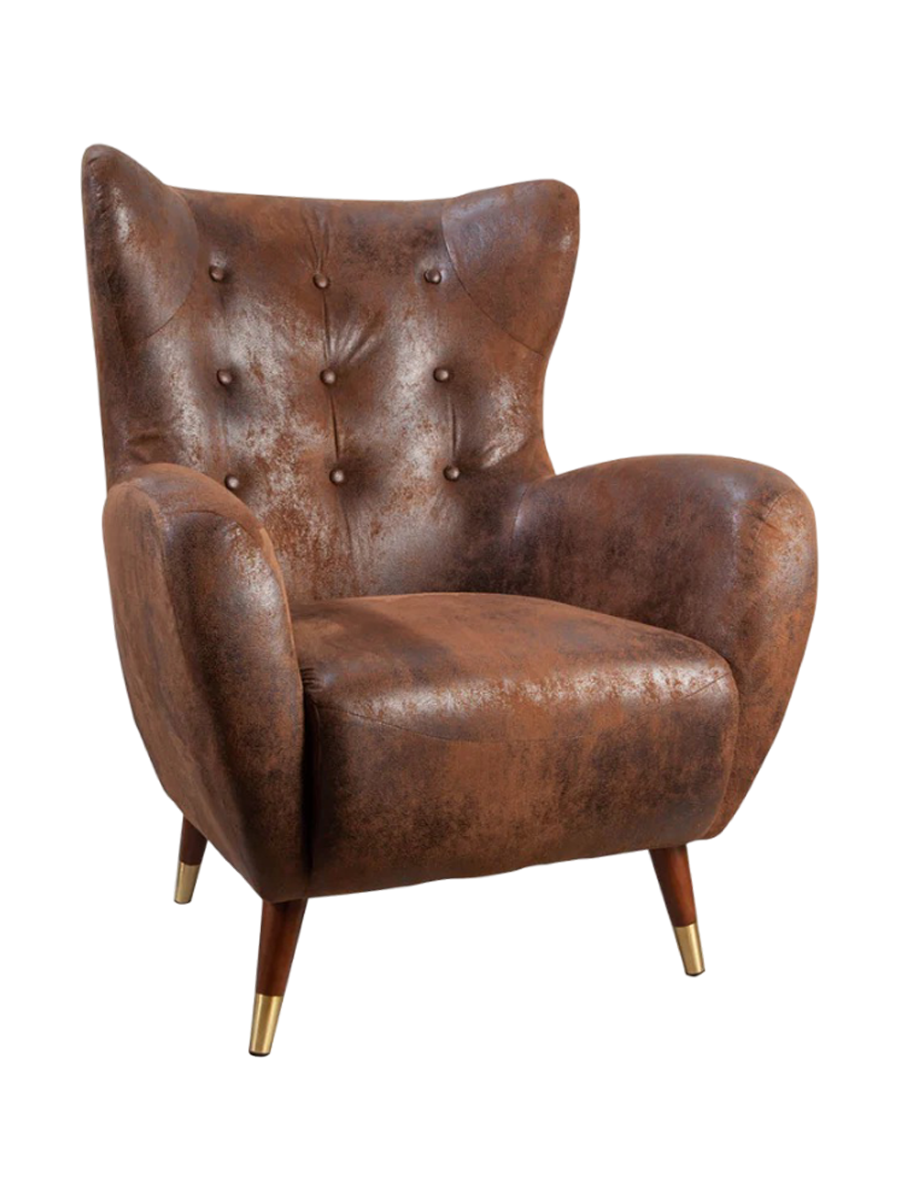 
Fauteuil à oreilles « Don » - Brun antique