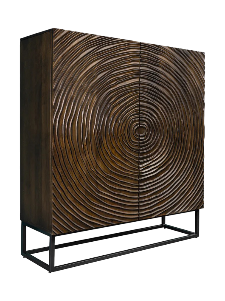 
Massivholz Design Highboard „Zen Circle“ - Braun