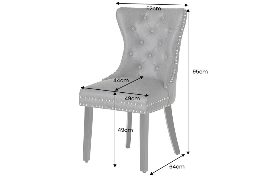 
Elegante sedia di design “Castle” con maniglia - similpelle cognac