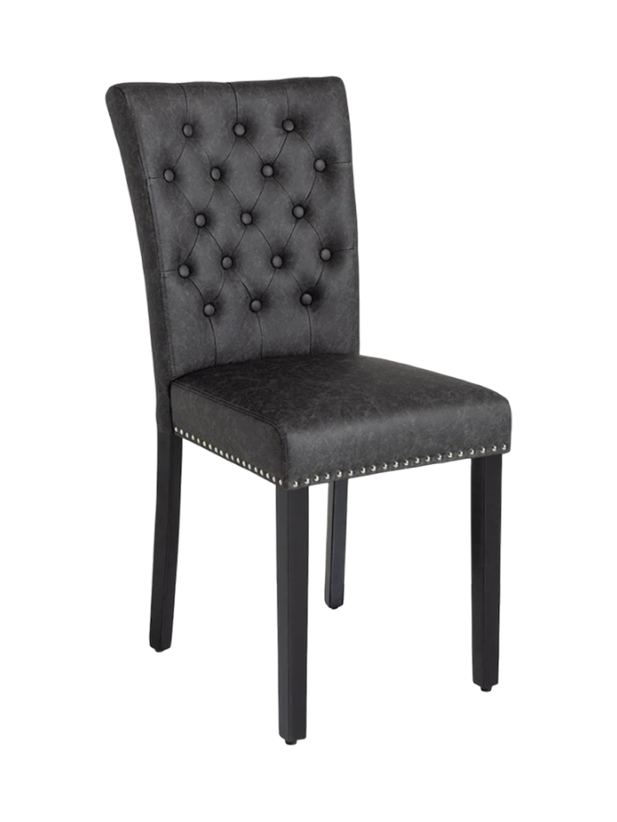 
Elegante sedia da pranzo „Castle One“ con maniglia - Similpelle Vintage Nero