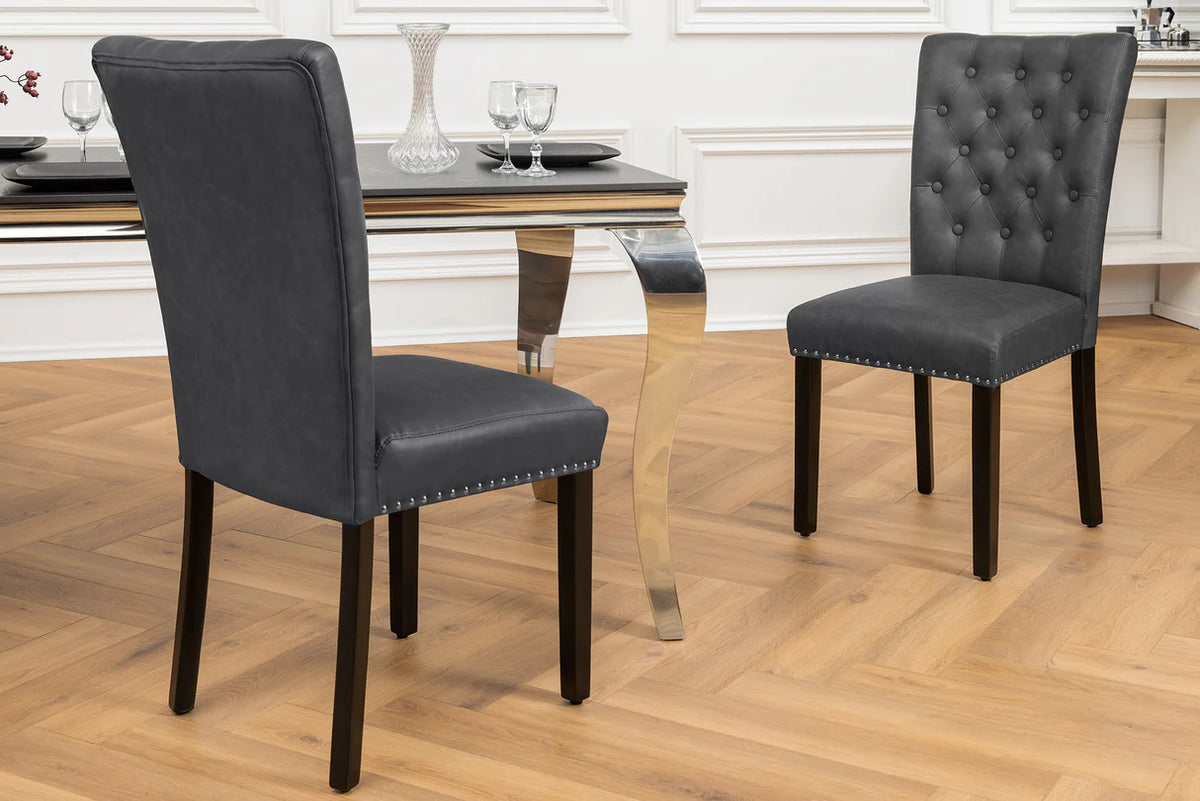 
Elegante sedia da pranzo „Castle One“ con maniglia - Similpelle Vintage Nero