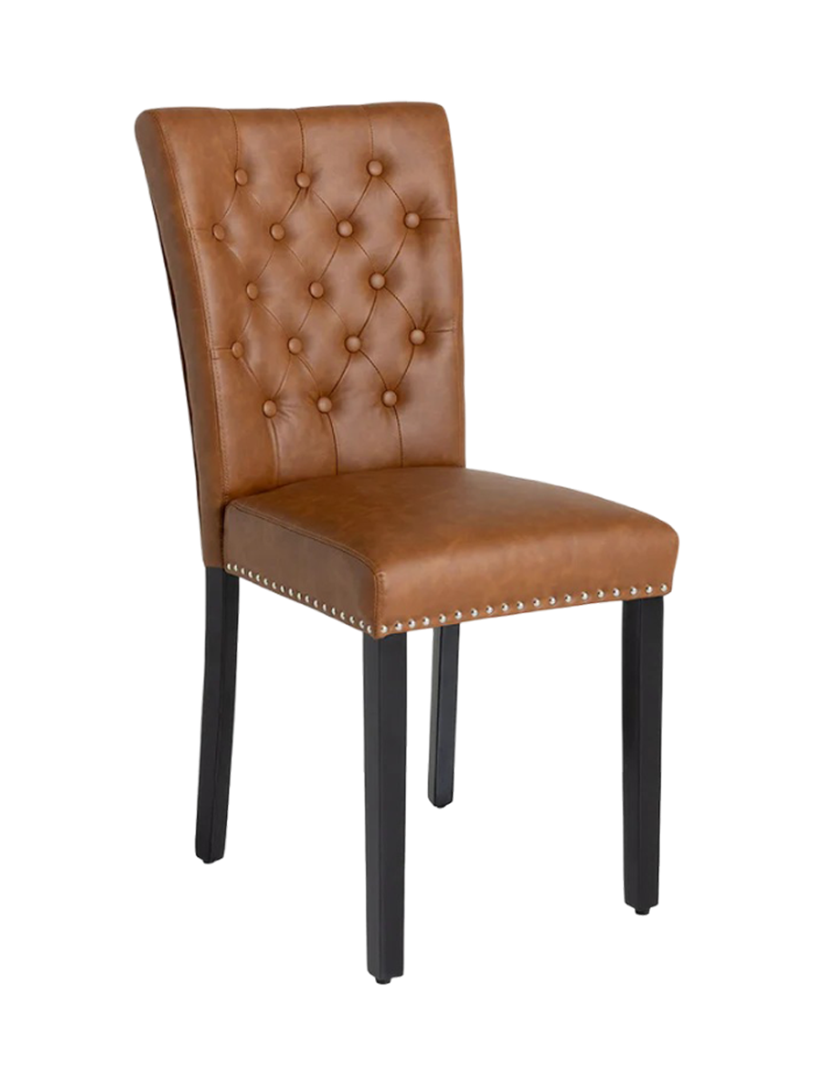 
Elegante sedia da pranzo „Castle One“ con maniglia - Similpelle Cognac