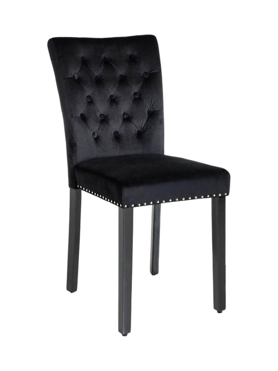 
Elegante sedia da pranzo „Castle One“ con maniglia - Rivestimento in velluto Nero