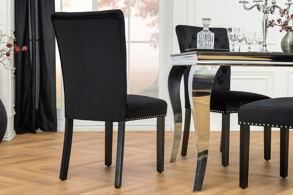 
Elegante sedia da pranzo „Castle One“ con maniglia - Rivestimento in velluto Nero