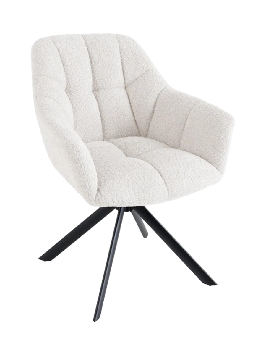 
Swivel armchair "Papillo" - Bouclé White