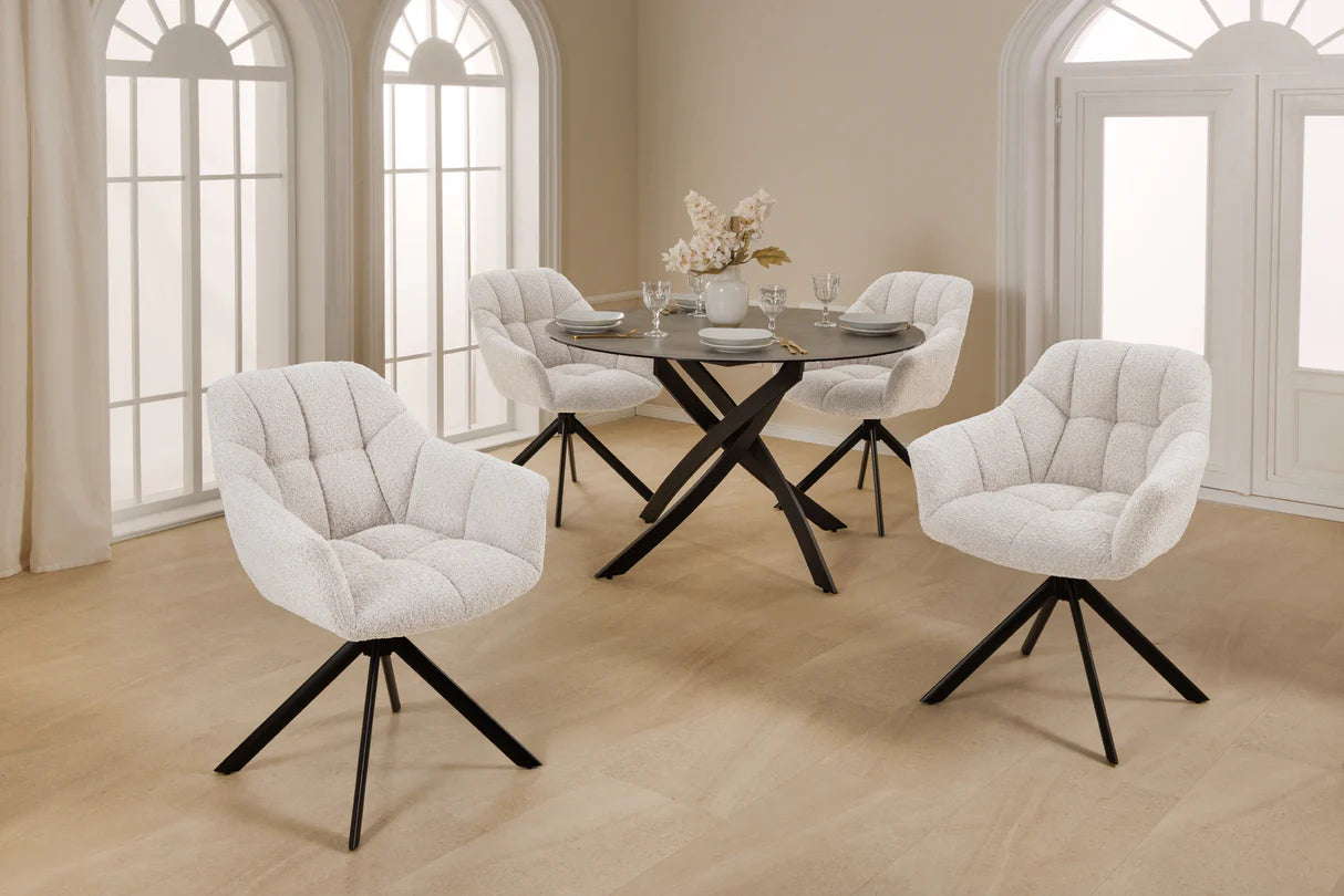 
Swivel armchair "Papillo" - Bouclé White