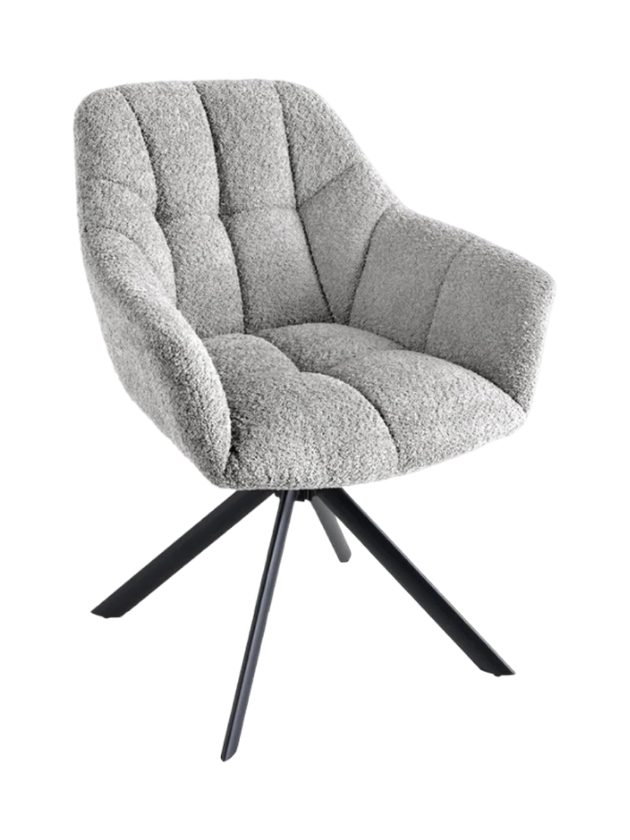 
Swivel armchair "Papillo" - Bouclé Light Gray