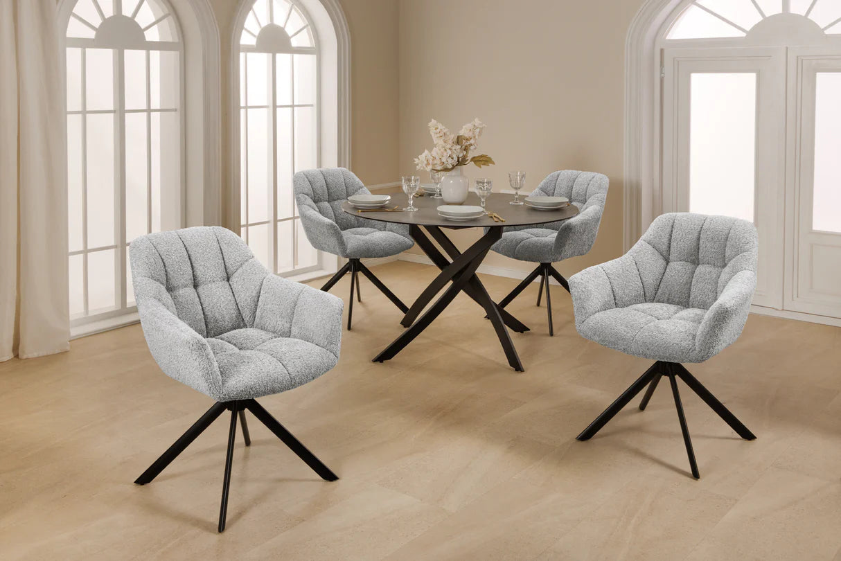 
Swivel armchair "Papillo" - Bouclé Light Gray