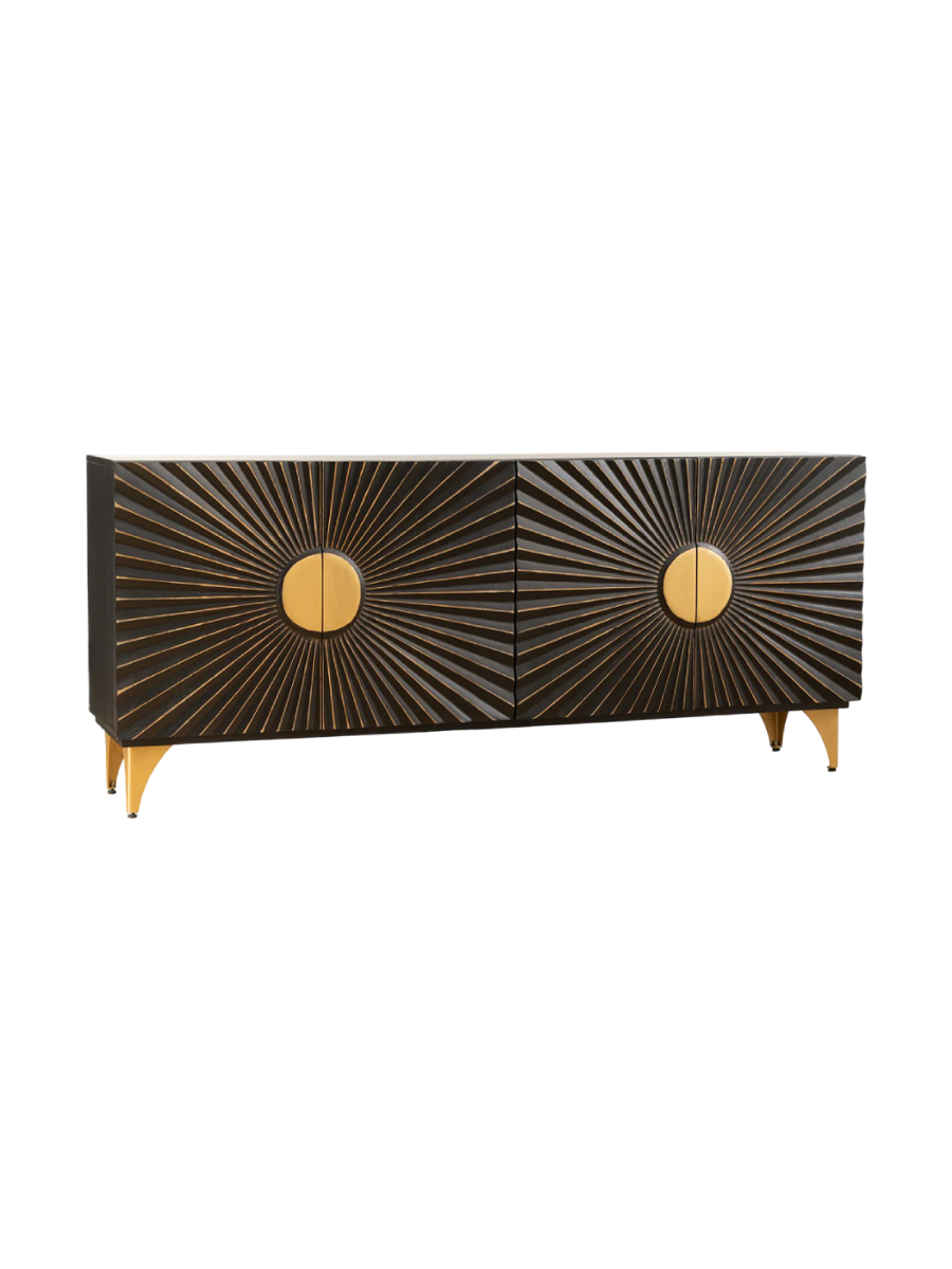 
Massivholz Design Sideboard „Solaris“ mit 3d Design