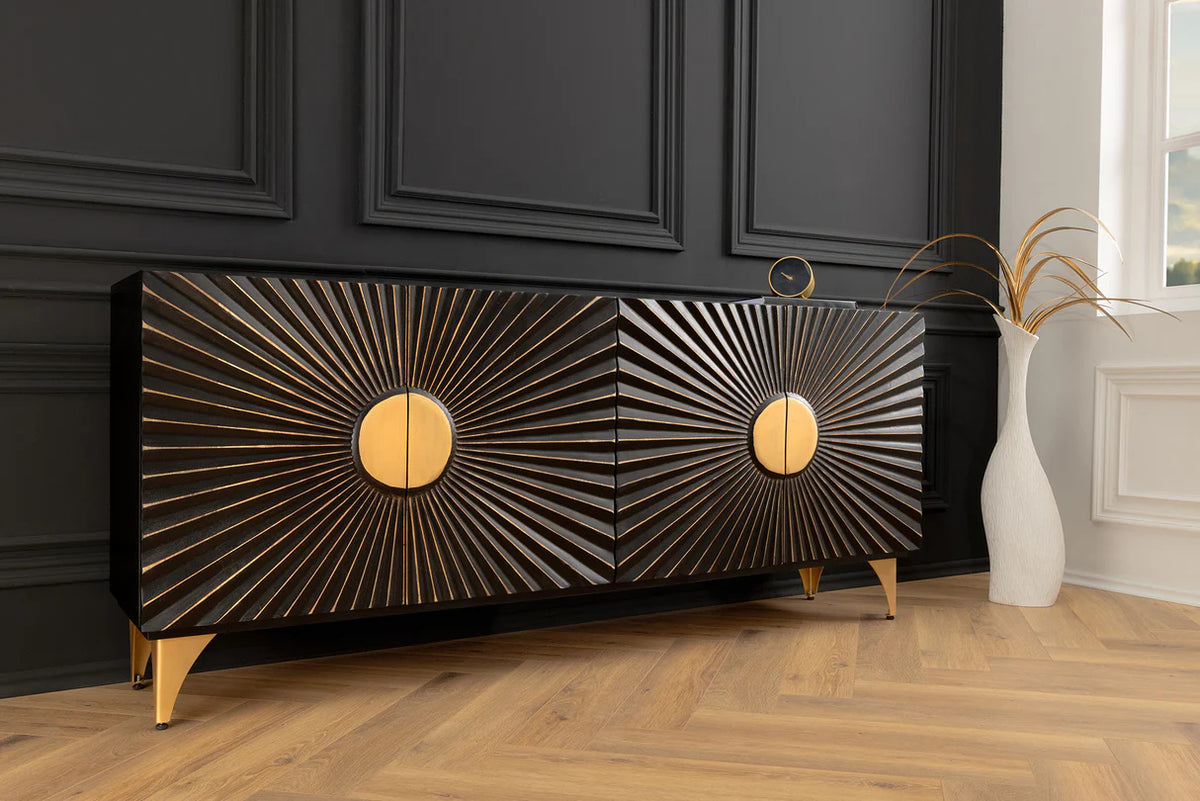 
Massivholz Design Sideboard „Solaris“ mit 3d Design